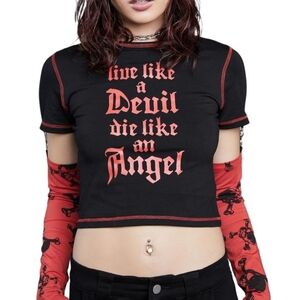 W1DOW Devil & Angel Shirt W/Connected Arm Warmers